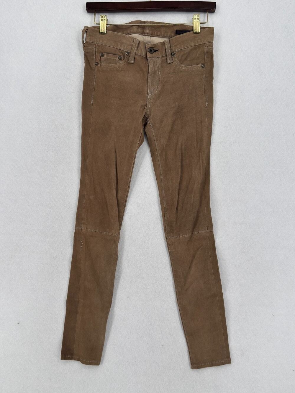 Rag & Bone Womens Bronze Brown 100% Lamb Leather Skinny Jeans Sz 25
